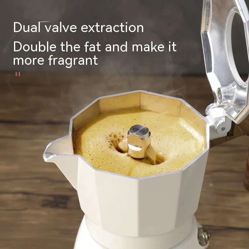 Double Valve Moka Pot Espresso Coffee Machine - Bellarte Enchanté Double Valve Moka Pot Espresso Coffee Machine